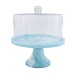 Lucente Resin Matte Blue Cake Plate / Dome
