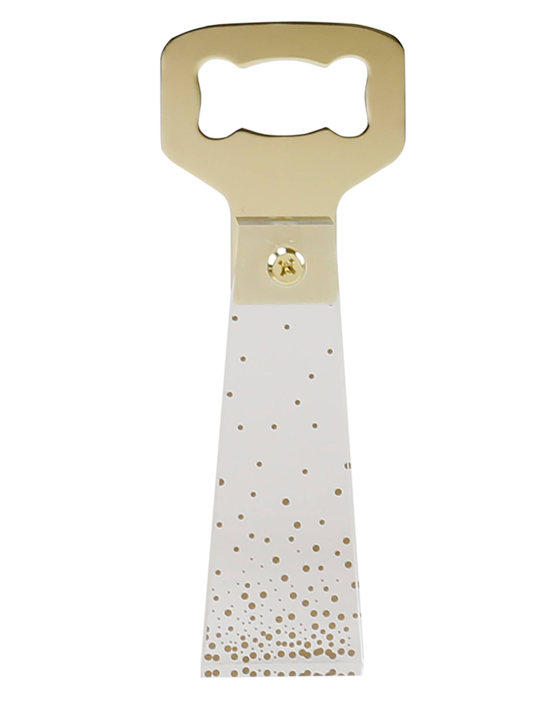 Simply Brilliant Acrylic Bottle Opener with Gold Bubbles