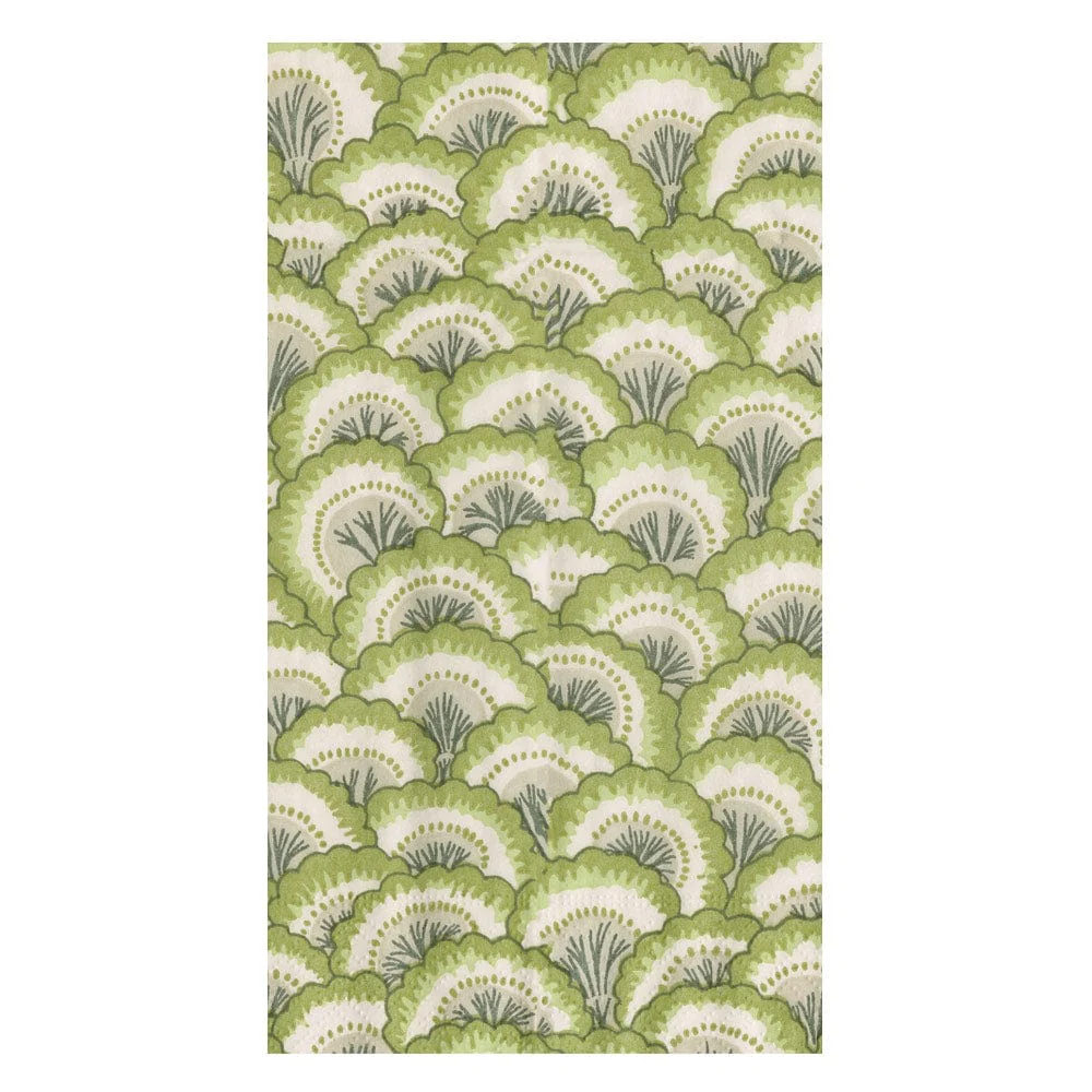 Pontchartrain Scallop Green Guest Towel