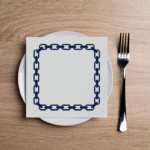 Chain Navy Cocktail Napkin