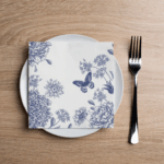Dragonfly Toile Blue Cocktail Napkin