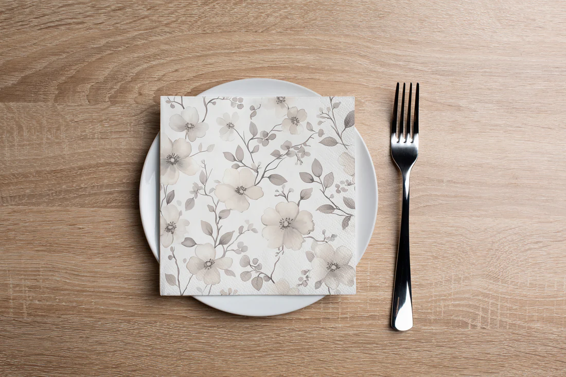 Watercolor Fall Flowers Cocktail Napkin