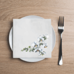 Orchid Bow Wreath Cocktail Napkin