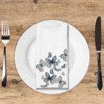 Monochrome Butterflies - Printed Guest Towel