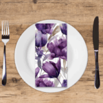 Violet Tulips - Printed Guest Towel