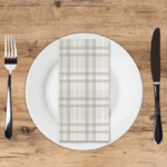 Beige Plaid - Printed Guest Towel