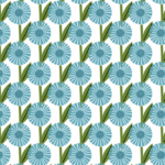 Blue Doodle Flowers - Charger - (SQUARE)
