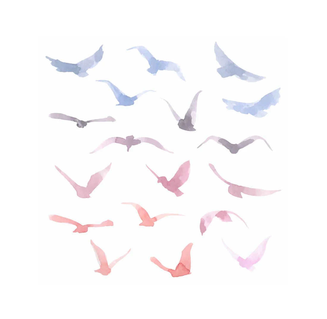 Watercolor Flock Cocktail Napkin - Image 2